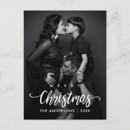 Foto van de moderne kerstfamilie briefkaart