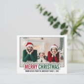 Foto van de moderne kerstfamilie briefkaart (Staand voorkant)