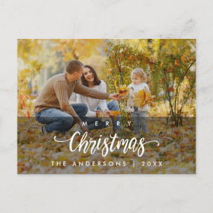 Foto van de moderne kerstfamilie briefkaart