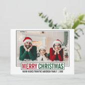 Foto van de moderne kerstfamilie feestdagenkaart (Staand voorkant)