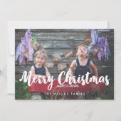 Foto van de moderne kerstfamilie feestdagenkaart (Voorkant)