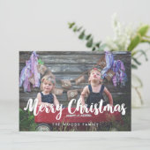 Foto van de moderne kerstfamilie feestdagenkaart (Staand voorkant)