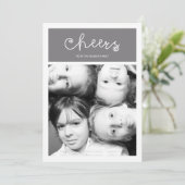 Foto van de moderne kerstfamilie, flatfeestdag feestdagenkaart (Staand voorkant)