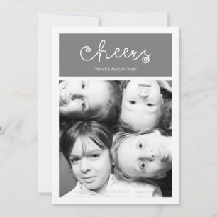 Foto van de moderne kerstfamilie, flatfeestdag feestdagenkaart