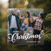 Foto van de moderne kerstfamilie keramisch ornament