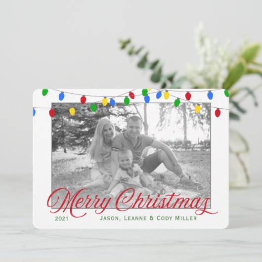 Foto van de moderne kerstfeestdag feestdagenkaart (Staand voorkant)