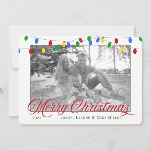 Foto van de moderne kerstfeestdag feestdagenkaart (Voorkant)