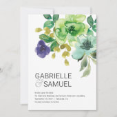 Foto van de moderne kleurrijke Waterverf Floral Save The Date (Voorkant)