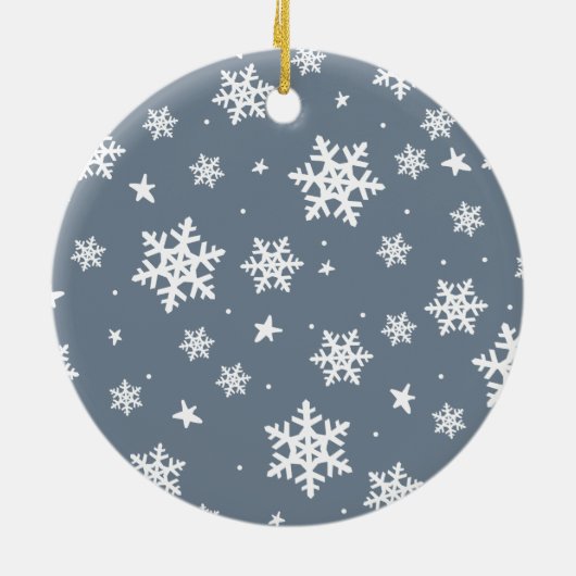 Foto van de moderne Manuscript Merry-kerstfamilie Keramisch Ornament (Achterkant)