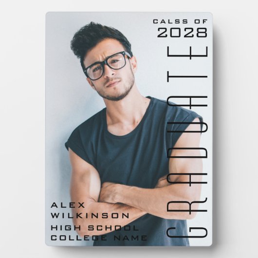 Foto van de moderne Manuscript Trendy Afstuderen Fotoplaat (voorkant)