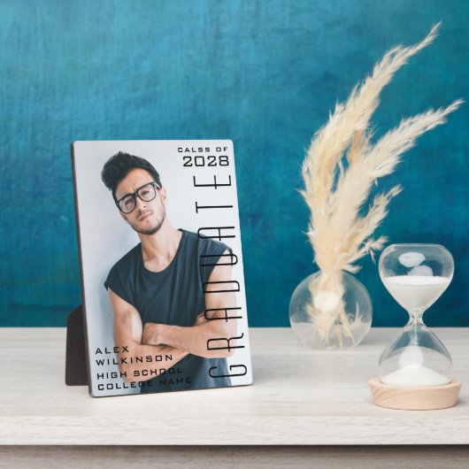 Foto van de moderne Manuscript Trendy Afstuderen Fotoplaat (Zijkant)