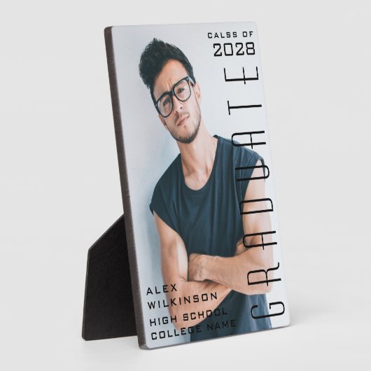 Foto van de moderne Manuscript Trendy Afstuderen Fotoplaat (Zijkant)