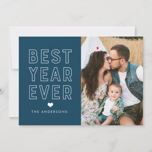 Foto van de moderne marine van het beste jaar feestdagenkaart (Voorkant)