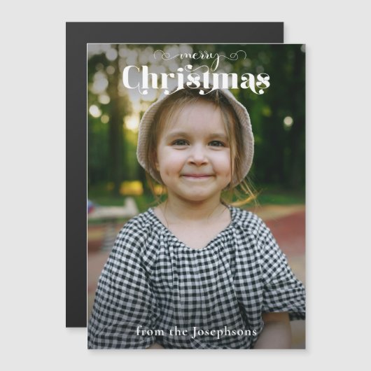 Foto van de moderne 'Merry'-kersttypografie (Voorkant / Achterkant)