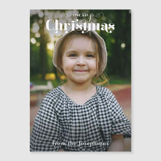 Foto van de moderne 'Merry'-kersttypografie (Voorkant)