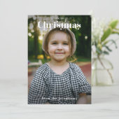 Foto van de moderne 'Merry'-kersttypografie Feestdagenkaart (Staand voorkant)