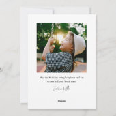 Foto van de moderne 'Merry'-kersttypografie Feestdagenkaart (Achterkant)