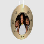 Foto van de moderne Metallic Golden Snowflake Ornament (voorkant)