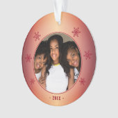 Foto van de moderne Metallic Red Snowflake Ornament (voorkant)