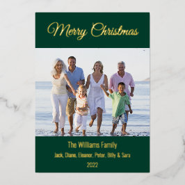 Foto van de moderne minieme kerstfamilie folie feestdagenkaart