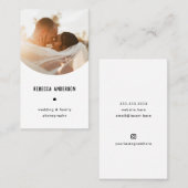 Foto van de moderne minieme weduwfoto visitekaartje (Voorkant / Achterkant)