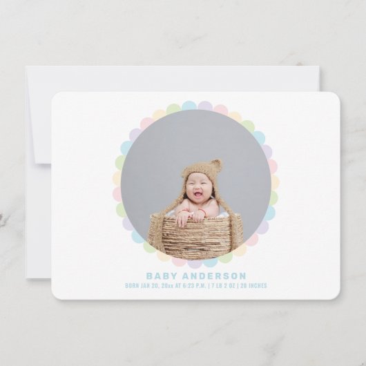 Foto van de moderne, minimale verkuisterbaby aankondiging (Voorkant)