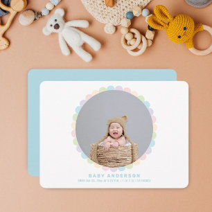 Foto van de moderne, minimale verkuisterbaby aankondiging