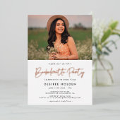 Foto van de moderne minimalistische Bachelorette P Folie Uitnodiging (Staand Voorkant)