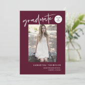 Foto van de moderne minimalistische Burgundy Schoo Kaart (Staand voorkant)