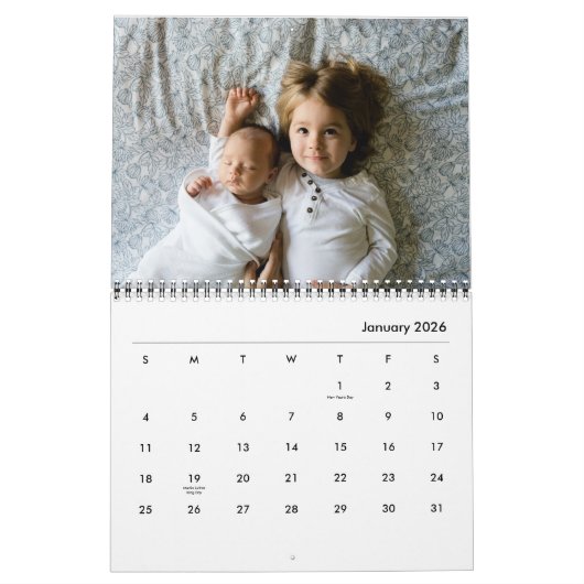 Foto van de moderne minimalistische hartfamilie kalender (Jan 2026)