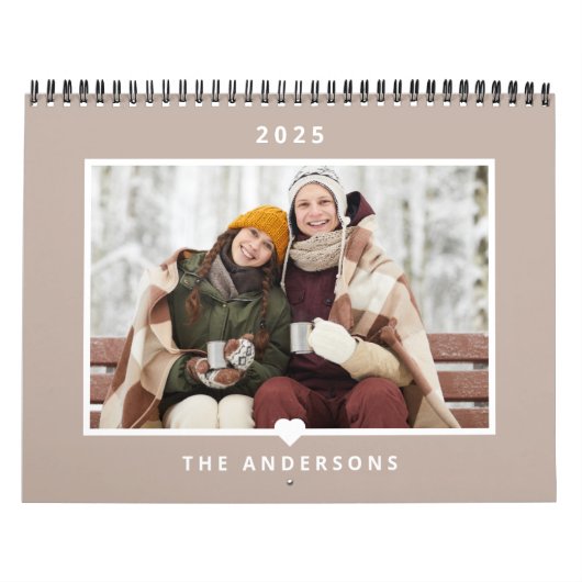 Foto van de moderne minimalistische hartfamilie kalender (Hoes)