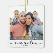 Foto van de moderne minimalistische kerstfamilie keramisch ornament (Links)