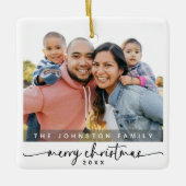 Foto van de moderne minimalistische kerstfamilie keramisch ornament (Voorkant)