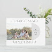 Foto van de moderne, minimalistische kerstgroet feestdagenkaart (Staand voorkant)