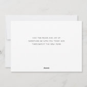 Foto van de moderne, minimalistische kerstgroet feestdagenkaart (Achterkant)