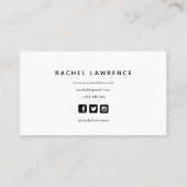 Foto van de moderne, minimalistische sociale media visitekaartje (Achterkant)