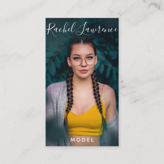 Foto van de moderne, minimalistische sociale media visitekaartje (Voorkant)