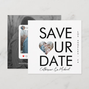 Foto van de moderne, minimalistische Trendy Social Save The Date