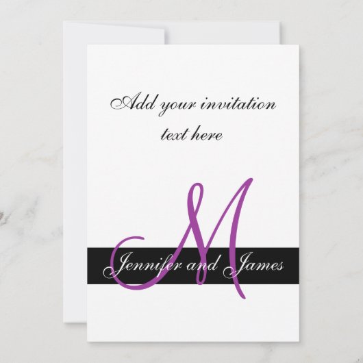 Foto van de moderne monogram bruiloft kaart (Achterkant)