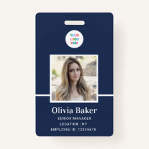 Foto van de moderne Navy Blue Logo Security Employ