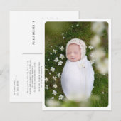 Foto van de moderne New Baby Birth Announcement Briefkaart (Voorkant / Achterkant)