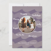 Foto van de moderne Paarse kerstgewas Feestdagenkaart (Voorkant)
