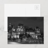 Foto van de moderne Parisiaanse nacht in de stad Briefkaart (Voorkant / Achterkant)