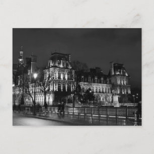 Foto van de moderne Parisiaanse nacht in de stad Briefkaart