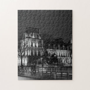 Foto van de moderne Parisiaanse nacht in de stad Legpuzzel