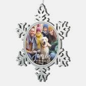 Foto van de moderne penseel tin sneeuwvlok ornament (Rechts)