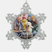 Foto van de moderne penseel tin sneeuwvlok ornament (Voorkant)