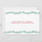 Foto van de moderne pretkerst Holly Berry Feestdagenkaart (Achterkant)