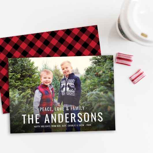 Foto van de moderne Red Buffalo Plays Feestdagenkaart