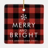 Foto van de moderne Red Buffalo-serie Keramisch Ornament (Achterkant)